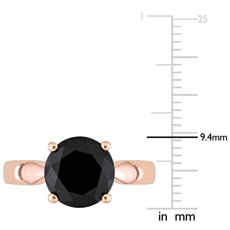 Black Diamond Solitaire Ring in 10k Rose Gold image number null
