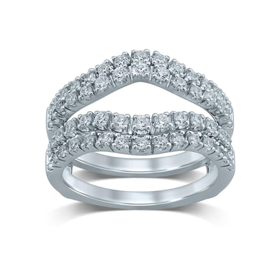 Lab Grown 1ctw. Brilliant Diamond Double Row Ring Insert in 14k White Gold