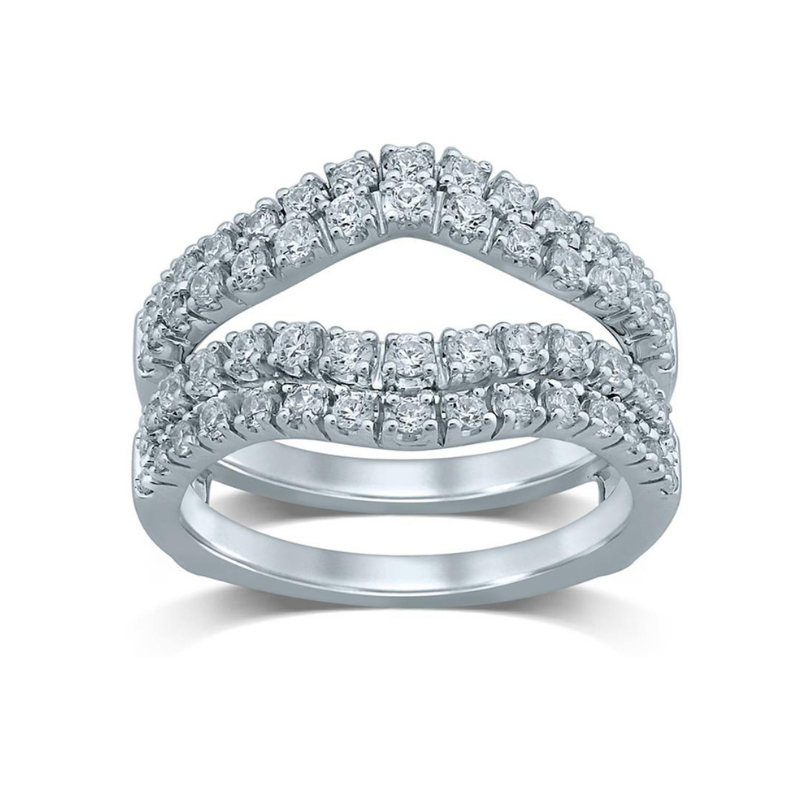 Lab Grown 1ctw. Brilliant Diamond Double Row Ring Insert in 14k White Gold image number null