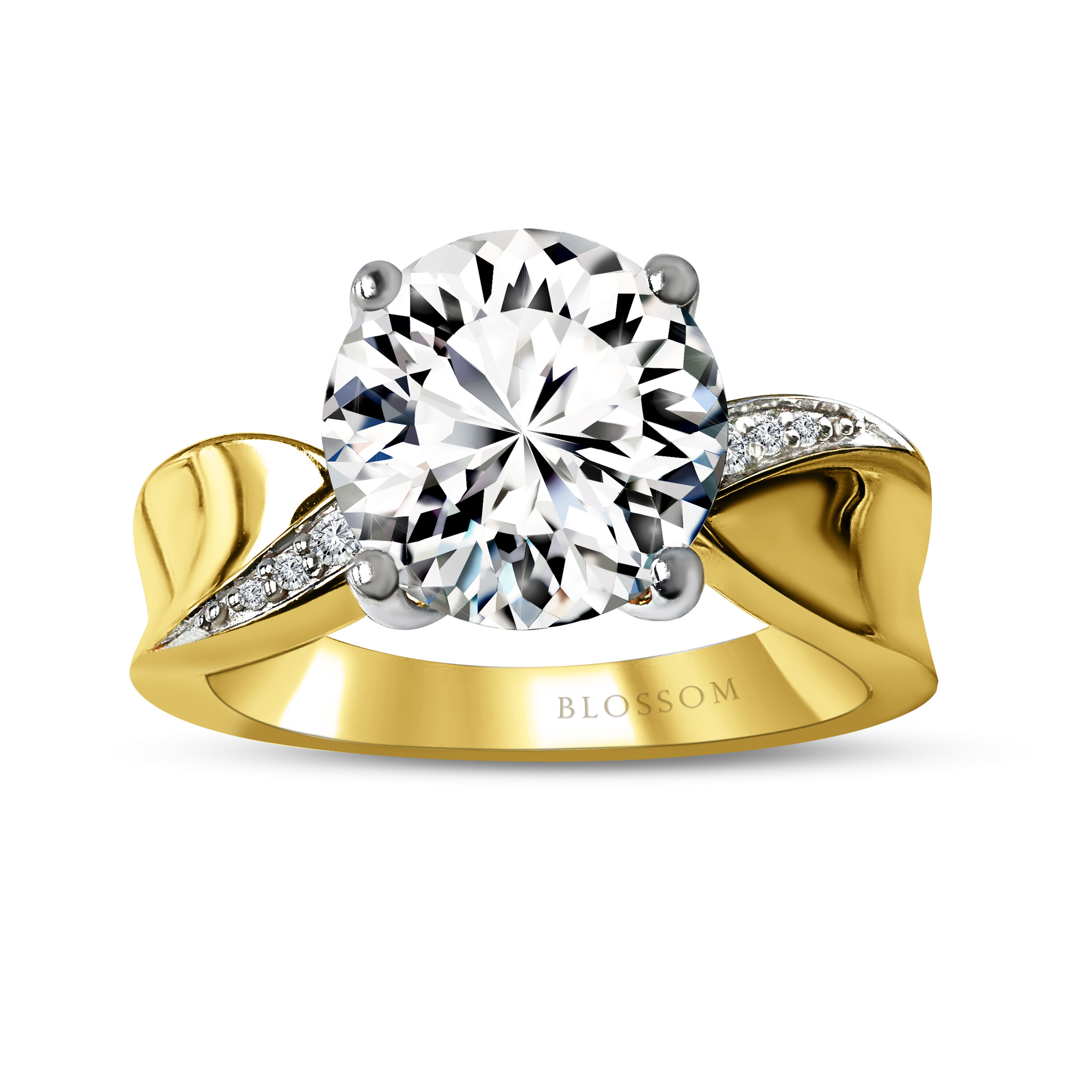 14K Yellow Gold Round Lab Grown Diamond Stud Earrings (0.20cttw, G-H, 5 ctw Round Lab Grown Diamond Bezel Set Solitaire Engagement Ring