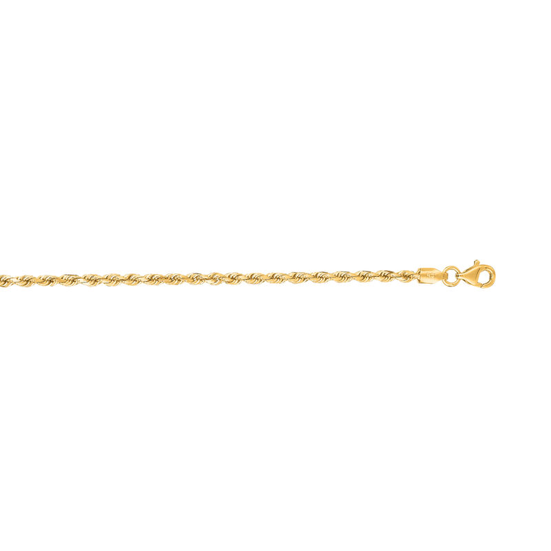 Diamond Cut Rope Chain 22" in 14k Yellow Gold image number null