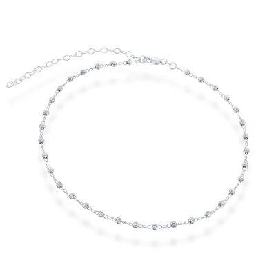 Moon Bead Choker Necklace in Sterling Silver