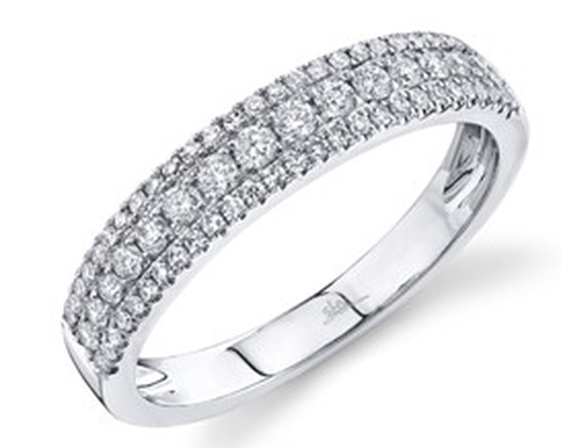 Shy Creation 3/8ctw. Brilliant-Cut Diamond Multi Row Anniversary Band in 14k White Gold image number null