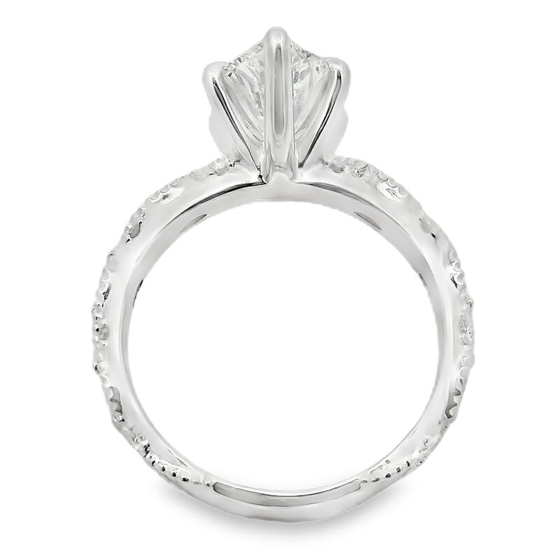 Marquise Lab Grown Diamond 3 1/4ctw. Milgrain Engagement Ring in 14k White Gold image number null