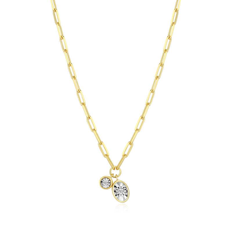 Lab Grown Diamond Necklace in Gold Plated Sterling Silver image number null