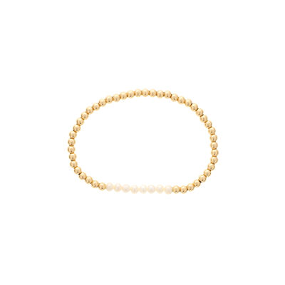 Pearl Birthstone Beaded Bracelet Gold Filled