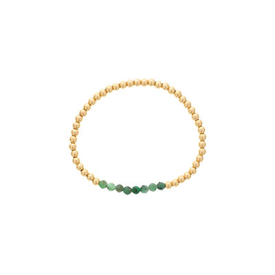 Emerald Birthstone Beaded Bracelet Gold Filled