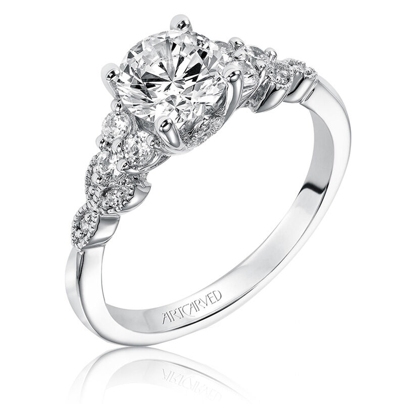 Adeline. ArtCarved Diamond Engagement Ring Setting in 14k White Gold image number null