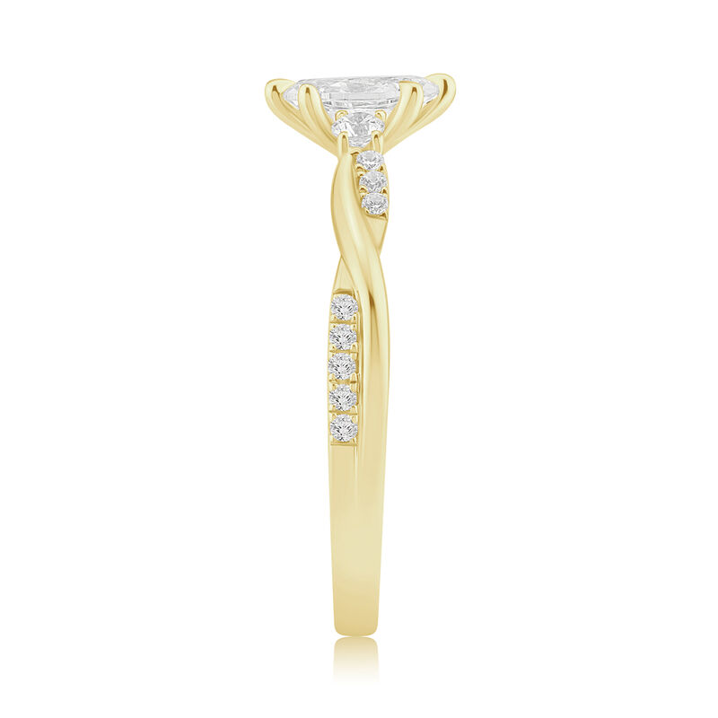 Marquise Lab Grown Diamond 1/2ctw. Twist Engagement Ring in 10k Yellow Gold image number null