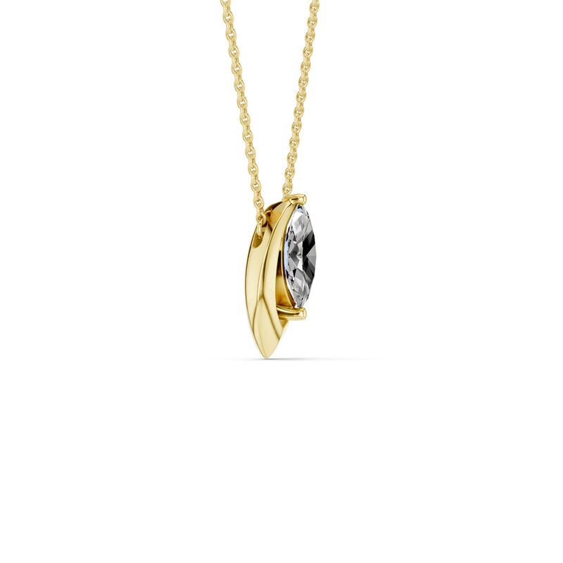 Lab Grown Diamond 1/4ctw. Marquise Solitaire Pendant in 10k Yellow Gold image number null