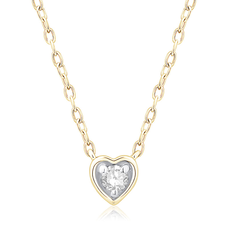 Natural Diamond 1/10ctw. Heart Pendant in 10k Yellow Gold image number null