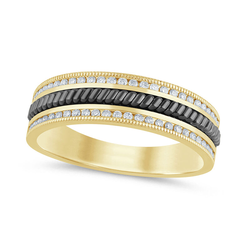 Men's 1/3ctw. Diamond & 10k Yellow Gold Wedding Ring image number null