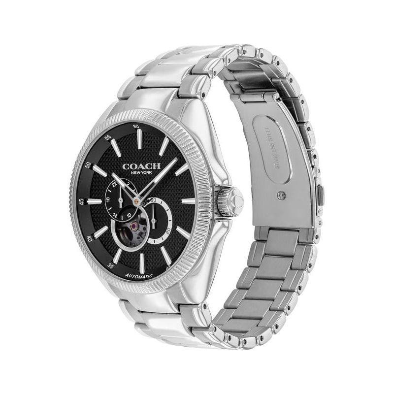 COACH Men's Jackson Black Textured Dial With Open Heart 45mm Watch