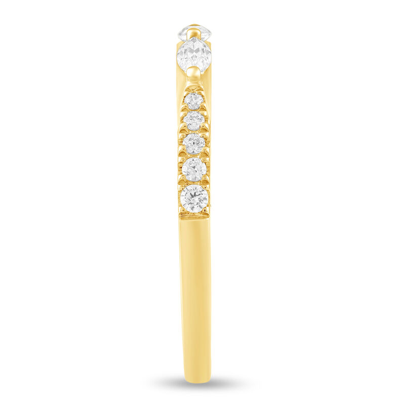 Natural Diamond 3/8ctw. Marquise & Round Wedding Band in 14k Yellow Gold image number null