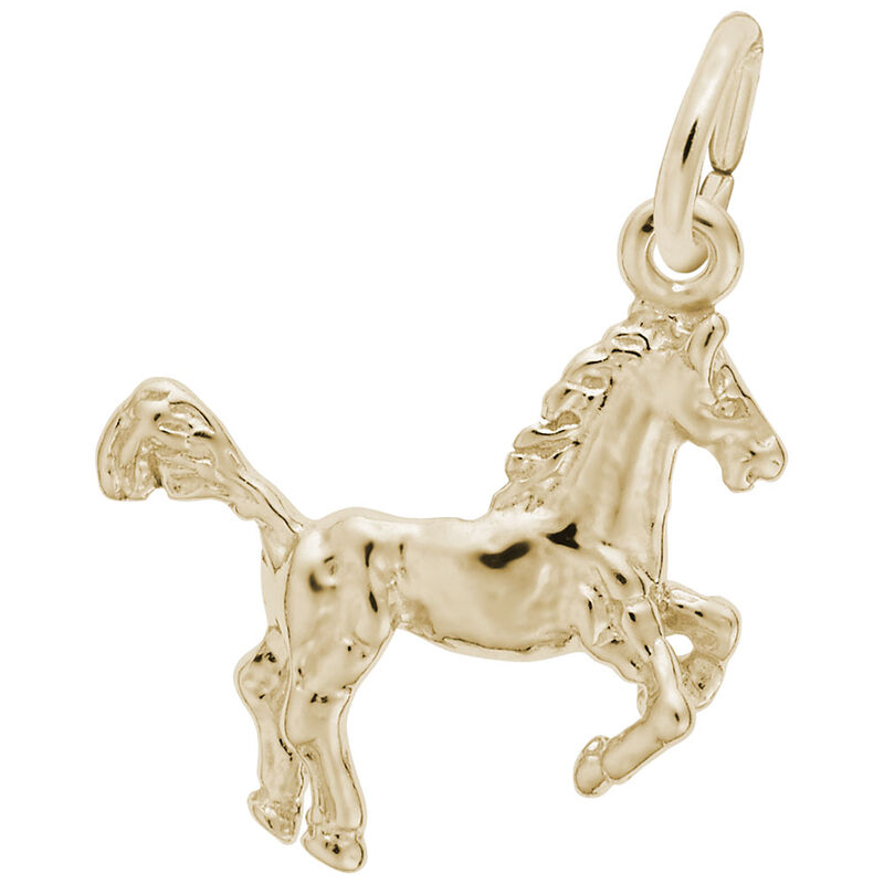 Leaping Horse Charm in Gold Plated Sterling Silver image number null
