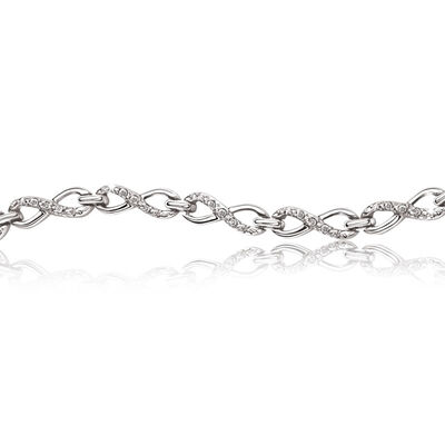 Diamond Infinity Bracelet Sterling Silver