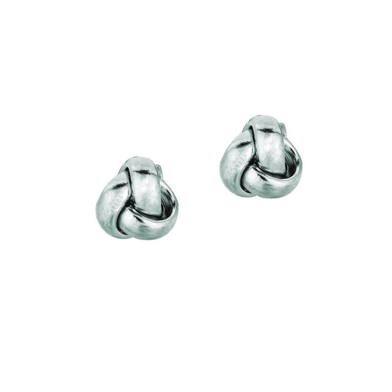 Love Knot Earrings in 14k White Gold image number null