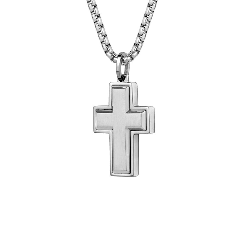 Cross Pendant Necklace in Sterling Silver image number null