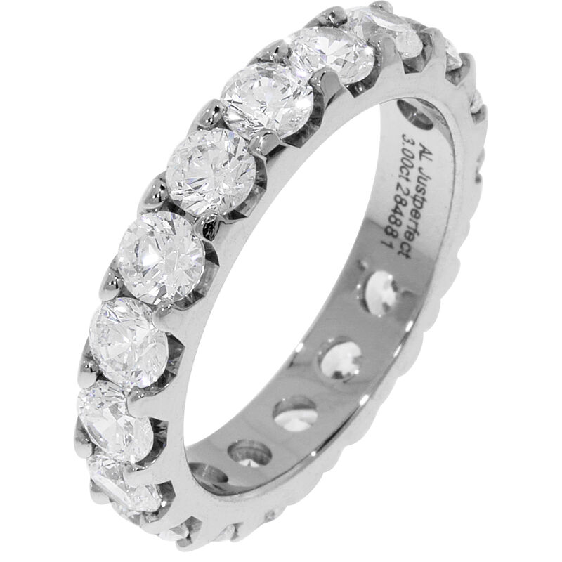 Round Prong Set 3ctw. Eternity Band in 14K White Gold (GH, SI) image number null
