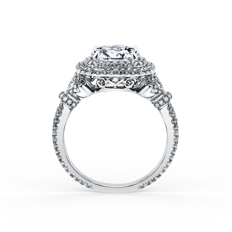 Diamond Double Halo Engagement Setting in 18k White Gold K172C8R image number null