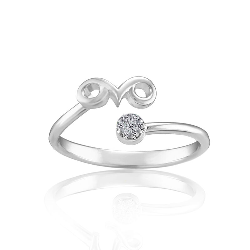 Zodiac Diamond Aries Fashion Ring in Sterling Silver image number null
