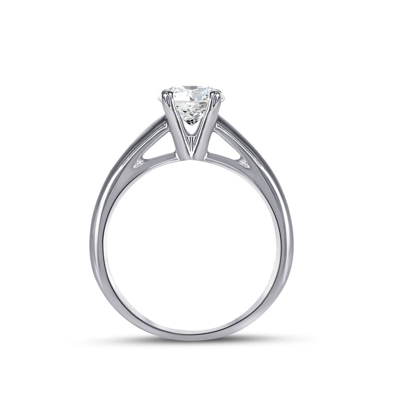Blossom Cut Round Lab Grown 1ct. Diamond DEF VS Certified Solitaire Engagement Ring in 14k White Gold image number null