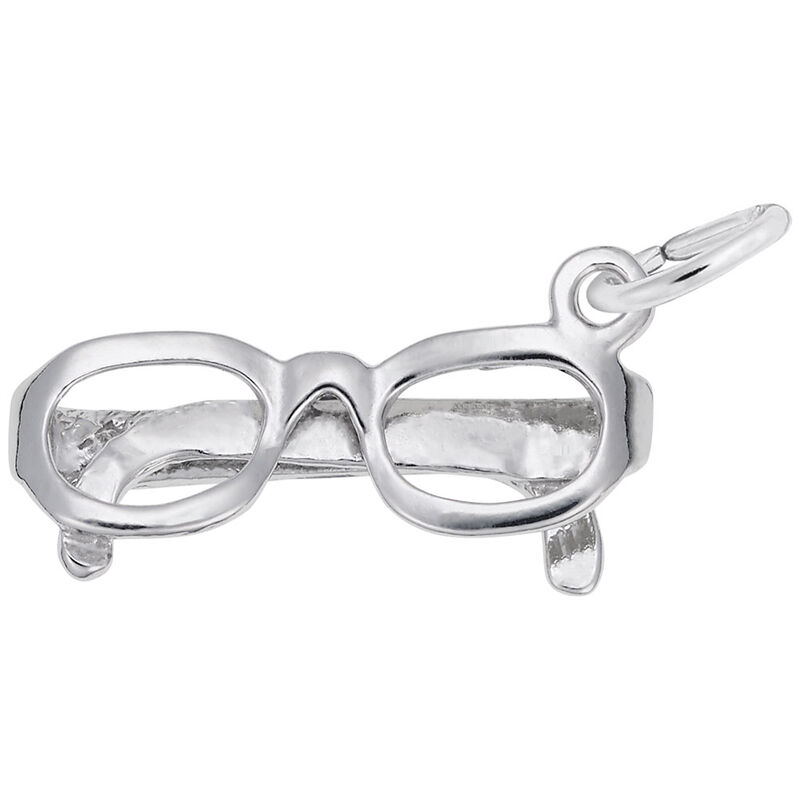 Eyeglasses Charm in 14K White Gold image number null
