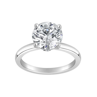 Brilliant-Cut Lab Grown 3ct. EF VS Diamond Ribbon Halo Solitaire Engagement Ring in 14k White Gold