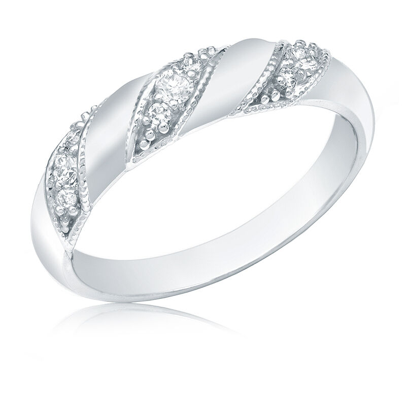 Diamond Fashion ¼ct. 3-Stone Station Ring in 14k White Gold image number null