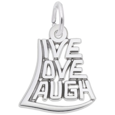 Live, Love, Laugh Charm in 14K White Gold