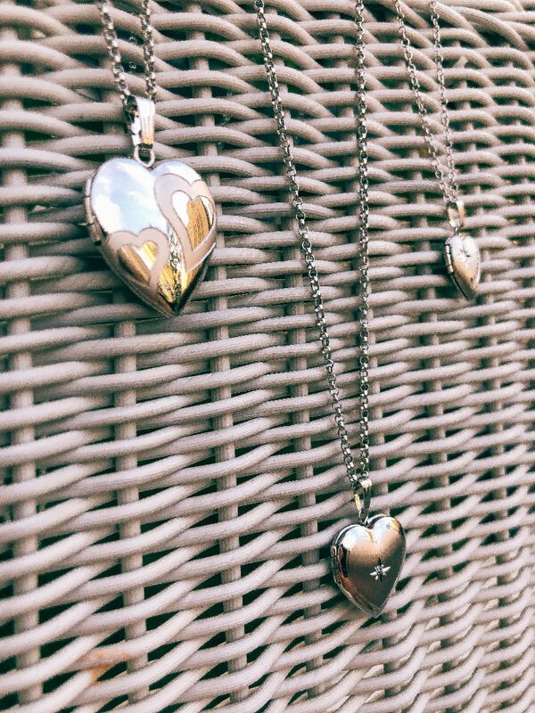 Heart Baby Locket Necklace in Sterling Silver image number null