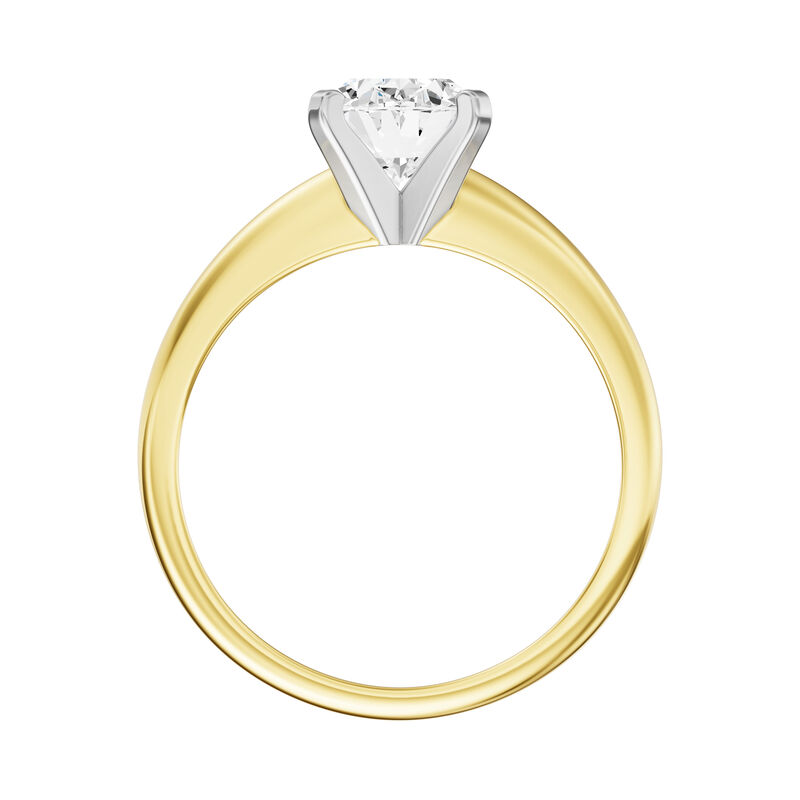 Oval Lab Grown Diamond 2ct Solitaire Engagement Ring in 14k Yellow Gold image number null