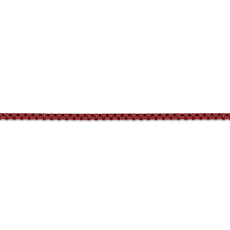 Men's 3mm 24" Round Box Chain Necklace in Red Plated Stainless Steel image number null