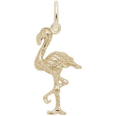 Flamingo Charm in 10k Yellow Gold