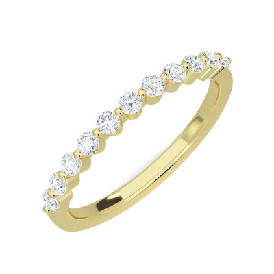 Brilliant-Cut Lab Grown 1/3ctw. Shared Prong Wedding Band in 14k Yellow Gold