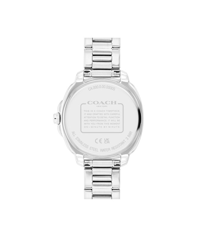 Coach Ladies' Kitt Multifunction Pink Dial With Crystal Bezel Stainless Steel Bracelet 34mm Watch 14504392 image number null