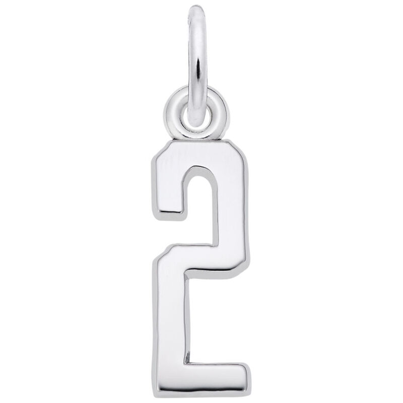 Number 2 Charm in Sterling Silver image number null