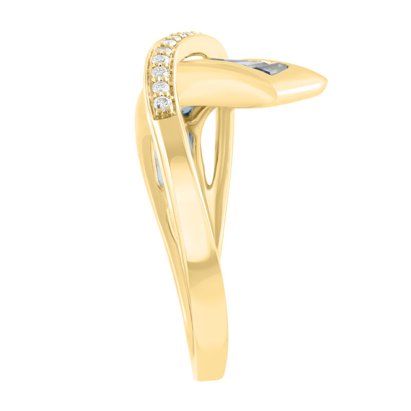 EFFY Blue Topaz & Diamond Ring in 14k Yellow Gold image number null