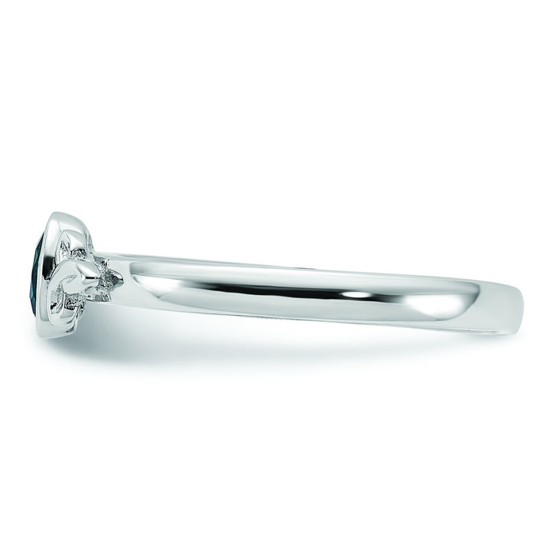 Stackable Created Emerald Ring in Sterling Silver image number null