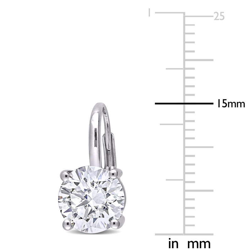 Created Round-Cut Moissanite Earrings in 14k White Gold image number null