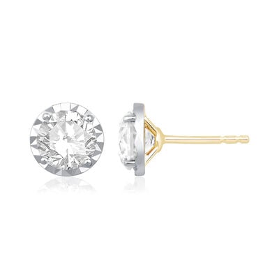 Lab Grown Diamond 2ctw. Stud Earrings in 10k Yellow Gold