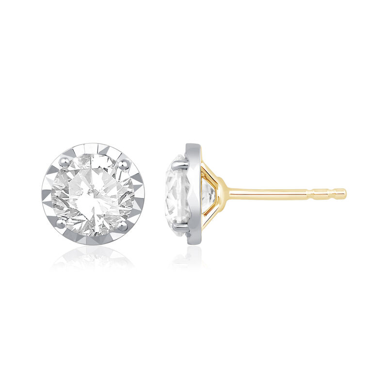 Lab Grown Diamond 2ctw. Stud Earrings in 10k Yellow Gold image number null