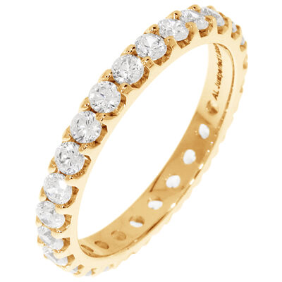 Round Prong Set 1ctw. Eternity Band in 14K Yellow Gold (GH, SI)