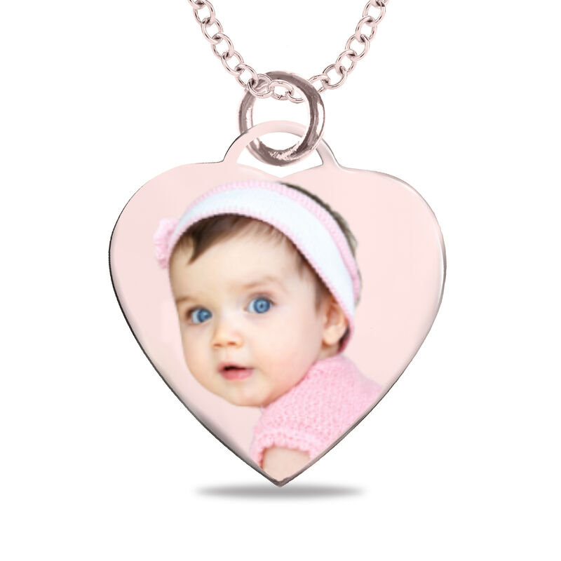 Small Heart Photo Pendant in 10k Rose Gold image number null