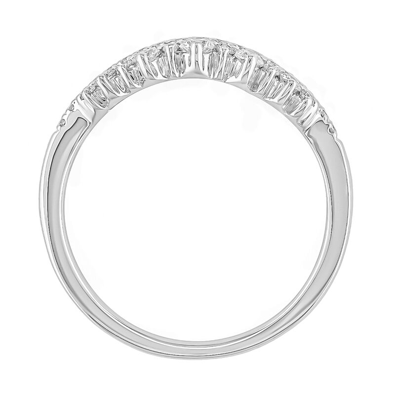 Diamond 1/4ctw. Contour & 14k White Gold Wedding Ring image number null