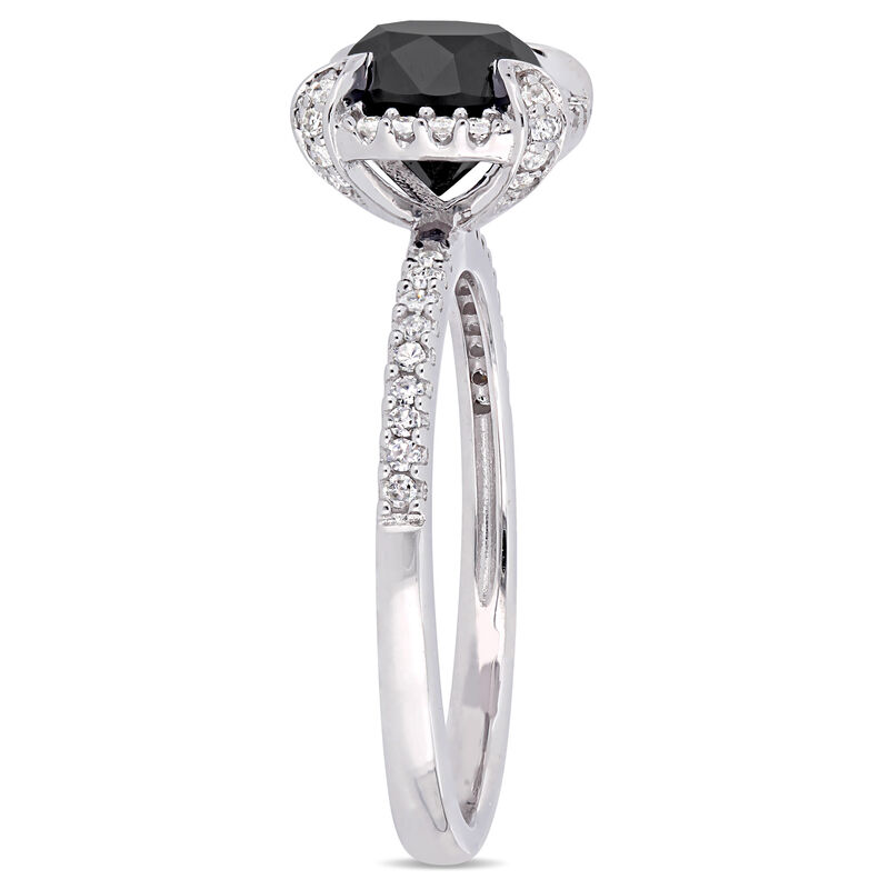 Black Diamond & White Diamond Halo 2ctw. Engagement Ring in White Gold image number null