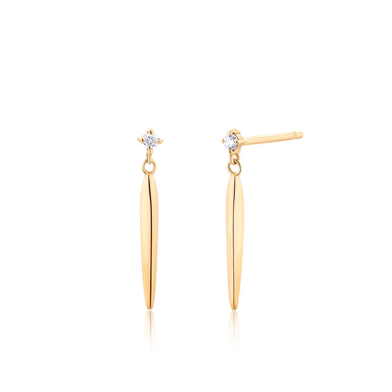 Diamond Drop Earrings in 14k Yellow Gold image number null