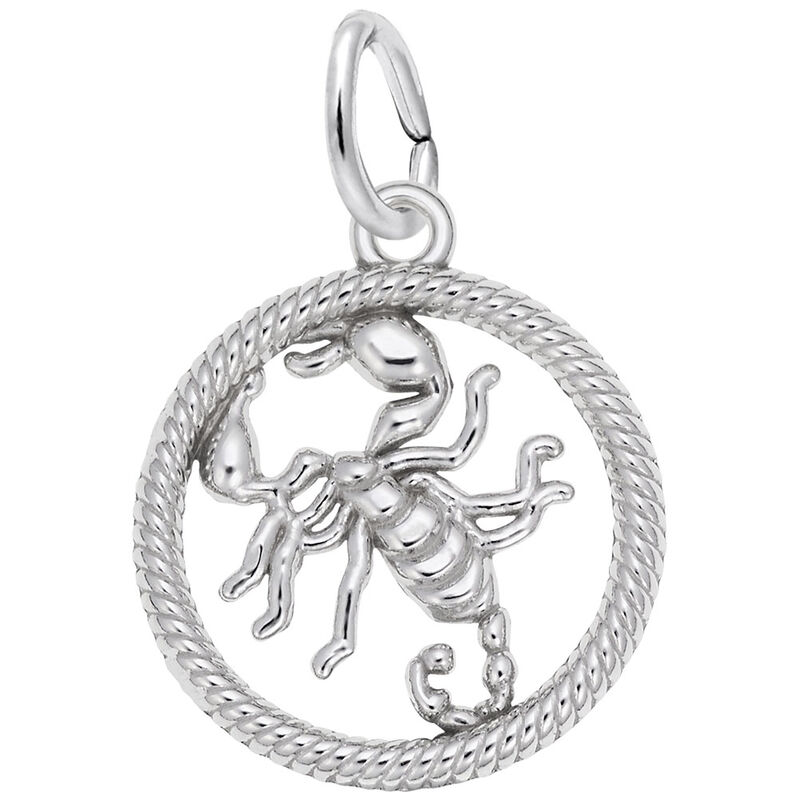 Scorpio Charm in 14k White Gold image number null
