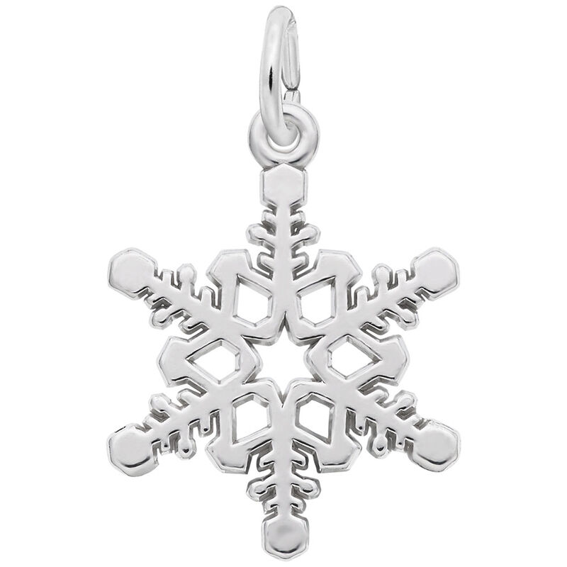 Snowflake Charm in 14k White Gold image number null