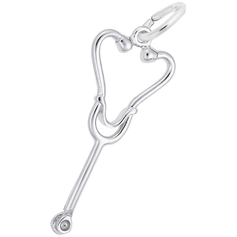 Stethoscope Charm in 14K White Gold image number null